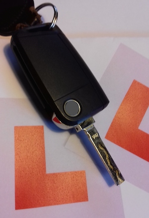 Car key and learner plates