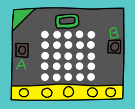 Drawing of a micro:bit computer board